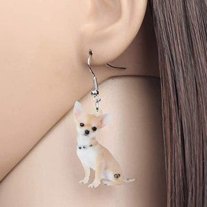 NEW Acrylic Chihuahua Dog Earrings Animal Drop Dangle Pet Jewelry